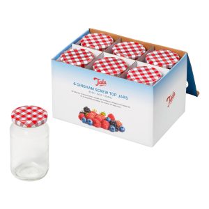 TALA GINGHAM SCREW LID TOP JARS 16OZ 454ML Pack Of 6