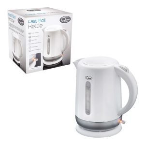 QUEST ELECTRIC CORDLESS FAST BOIL KETTLE WHITE/SILVER 1.5LTR