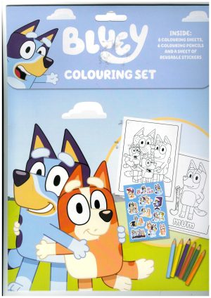 BLUEY STICKER COLOURING SET WITH PENCILS