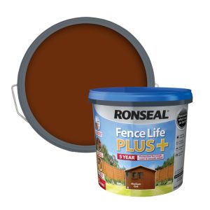RONSEAL FENCE LIFE PLUS FENCE & SHED WOOD PAINT MEDIUM OAK 5LTR