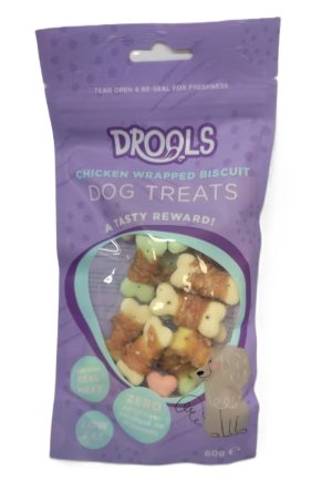 DROOLS CHICKEN WRAPPED BISCUIT DOG TREATS 60GM