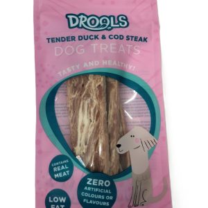 DROOLS TENDER DUCK & COD STEAK DOG TREATS 60GM