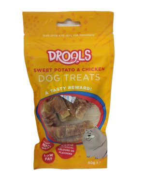 DROOLS SWEET POTATO & CHICKEN DOG TREATS 60GM