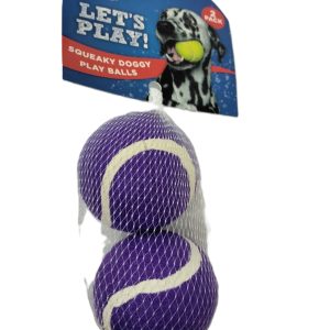PET TOUCH SQUEAKY DOGGY PLAY BALLS Pack Of 2