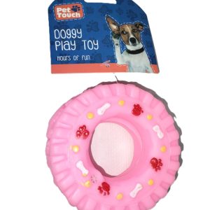 PET TOUCH SQUEAKY TYRE DOG TOY