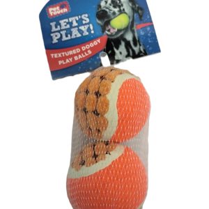 PET TOUCH TEXTURED DOGGY PLAY BALLS Pack Of 2