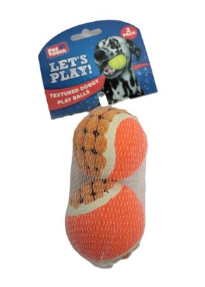 PET TOUCH TEXTURED DOGGY PLAY BALLS Pack Of 2