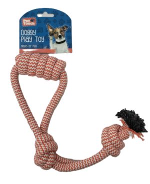 PET TOUCH ASSORTED DOG PLAY ROPE DOG TOY 41 X 13CM