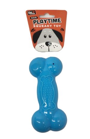 PET TOUCH ASSORTED SQUEAKY TPR BONE DOG TOY