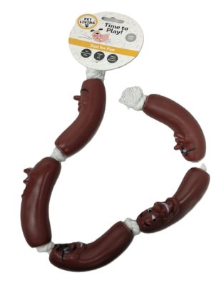 PET LIVING 5 PCS SAUSAGE ON ROPE DOG TOY