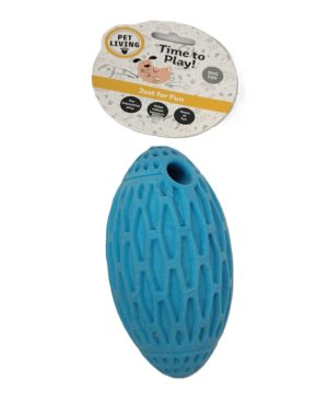 PET LIVING TPR SPONG STICK / RUGBY BALL DOG TOY