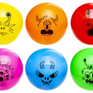 ASSORTED PVC MONSTER FACE BALL 22CM