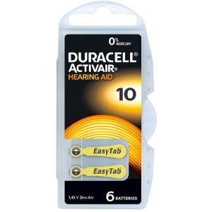DURACELL ACTIVEAIR ZA10 HEARING AID BATTERIES 1.5V Pack Of 6