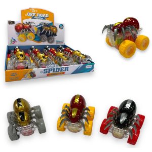ASSORTED SPIDER CLOCKWORK FRICTION CAR 10CM