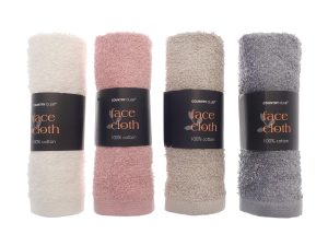 COUNTRY CLUB ASSORTED COTTON FACE CLOTH 30CM