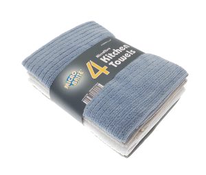MICRO BRITE ASSORTED MICROFIBRE KITCHEN TOWELS Pack Of 4