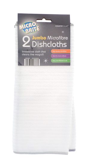 MICRO BRITE JUMBO MICROFIBRE DISH CLOTHS Pack Of 2