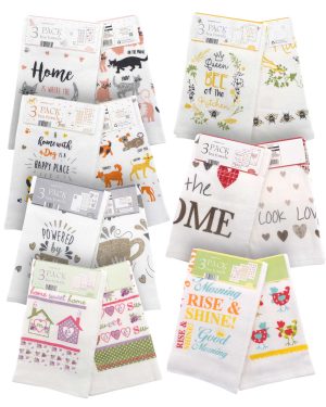 COUNTRY CLUB ASSORTED DEISGN TEA TOWELS Pack Of 3