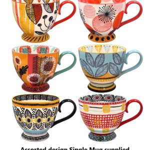 THE LEONARDO COLLECTION ASSORTED HAND PAINTED MUG 450ML