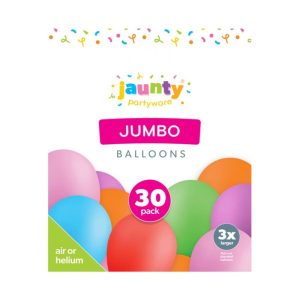 JAUNTY PARTY WARE JUMBO HELIUM BALLOONS Pack Of 30