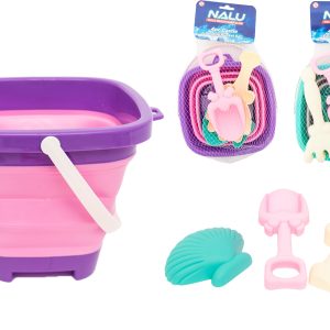 NALU 4 PCS CASTLE & ROUND FOLDING BUCKET SET