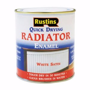 RUSTINS QUICK DRYING RADIATOR ENAMEL BLACK GLOSS 500ML
