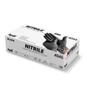 HYDI BLACK POWDER FREE NITRILE MEDICAL GLOVES Pack Of 100 - MEDIUM