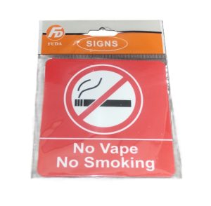 NO VAPE / NO SMOKING SELF ADHESIVE STICKER 10 X 10CM