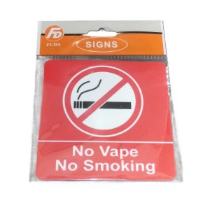 NO VAPE / NO SMOKING SELF ADHESIVE STICKER 10 X 10CM