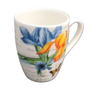 ASSORTED FLOWER DESIGN CERAMIC MUG 11CM X 9CM