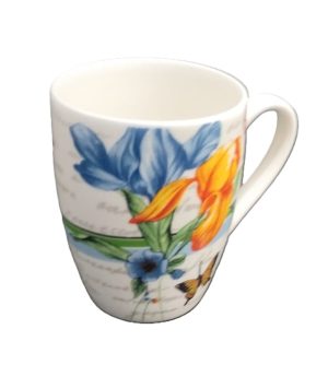 ASSORTED FLOWER DESIGN CERAMIC MUG 11CM X 9CM