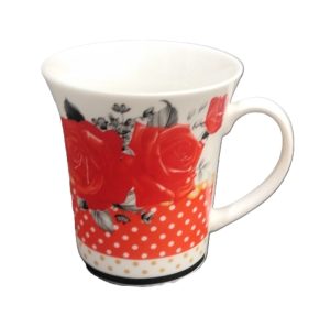 ASSORTED FLORAL DESIGN CERAMIC MUG 10CM X 9CM