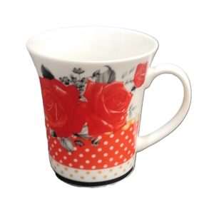 ASSORTED FLORAL DESIGN CERAMIC MUG 10CM X 9CM