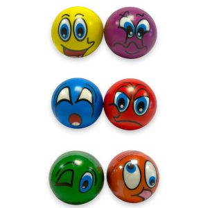 ASSORTED PU COMICAL FACESQUEEZE BALL 10CM
