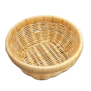 ROUND WOOVEN WICKER BREAD BASKET 23CM