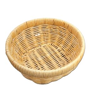 ROUND WOOVEN WICKER BREAD BASKET 23CM