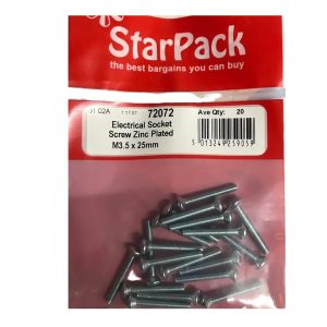 STAR PACK 72072 ZINC PLATED ELECTRICAL SOCKET SCREW