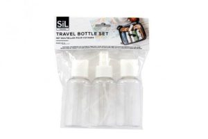 SIL 4PCS PLASTIC TRAVEL BOTTLE SET 20 X 15 CM