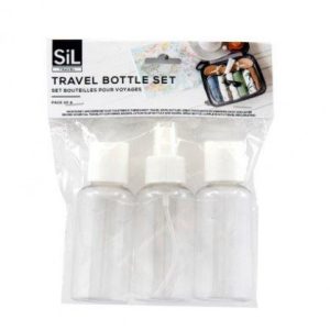 SIL 4PCS PLASTIC TRAVEL BOTTLE SET 20 X 15 CM
