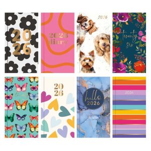 TALLON ASSORTED DESIGN WEEK TO VIEW SLIM DIARY 2026