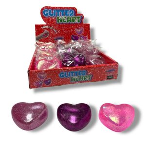ASSORTED GLITTER HEART MALTOSE 7CM