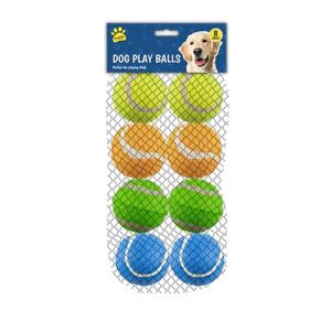 PET KINGDOM ASSORTED COLOUR DOG PLAY BALL Pack Of 8