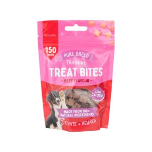 PURE BREED DRY BEEF FLAVOUR TREAT BITES 100GM