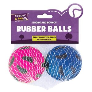 COOPER & PALS STRONG AND BOUNCY RUBBER BALLS Pack Of 2