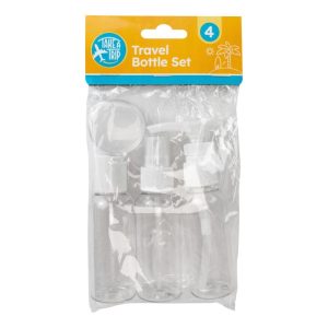TAKE A TRIP ASSORTED TRANSPERENT TRAVEL BOTTLE SET Pack Of 4