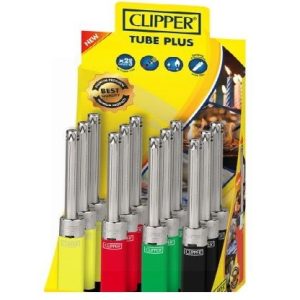 CLIPPER TUBE PLUS ASSORTED COLOUR MULTIPURPOSE LIGHTERS