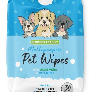 PRIDE & GROOM BIODEGRADABLE MULTIPURPOSE PET WIPES Pack Of 30