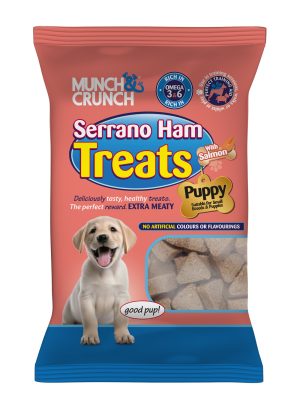 MUNCH & CRUNCH SERRANO HAM TREATS WITH SALMON 150GM
