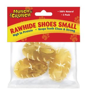MUNCH & CRUNCH RAWHIDE MINI SHOES SMALL Pack Of 3