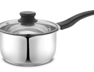 HIGHLANDS STAINLESS STEEL SAUCEPAN WITH GLASS LID 16CM
